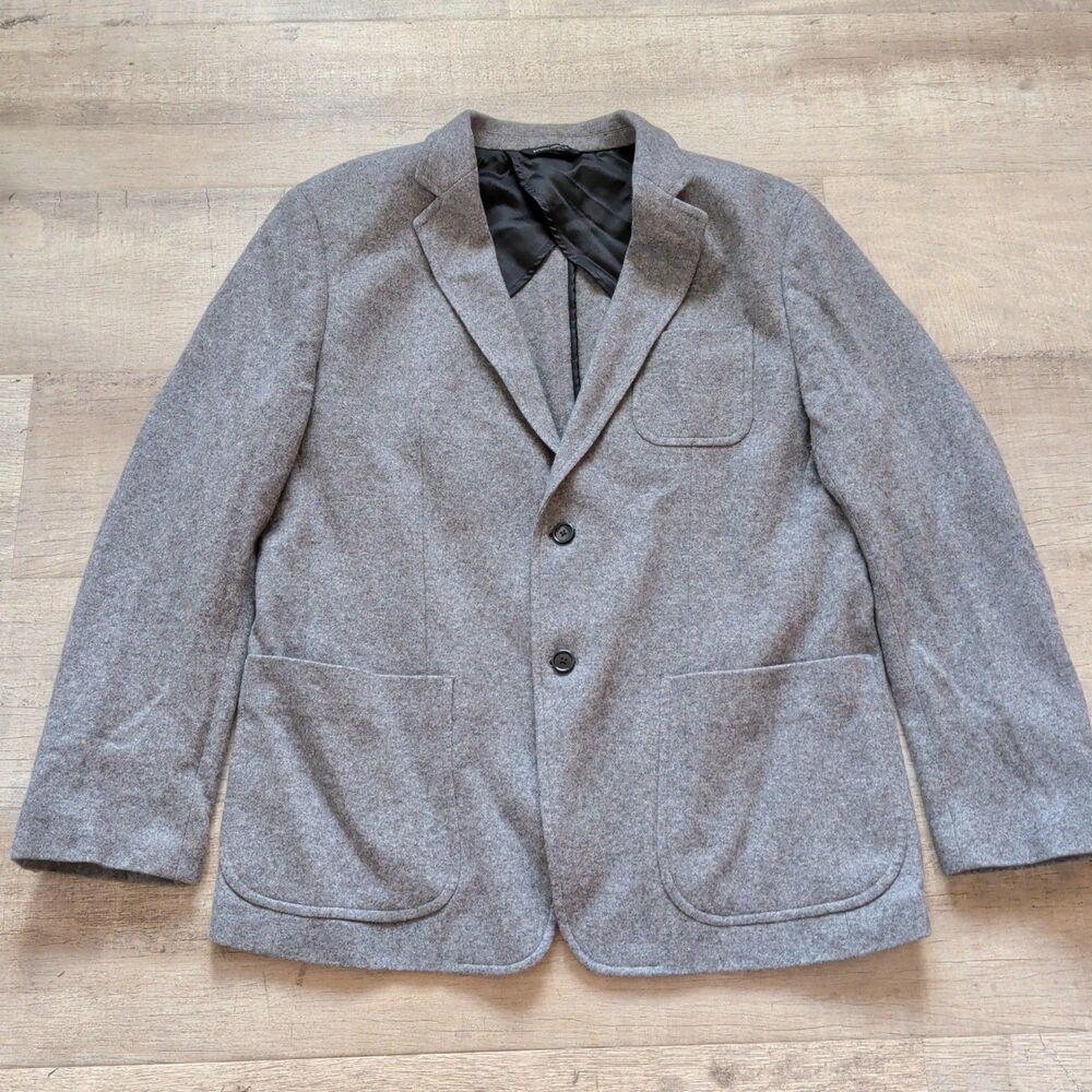 Banana Republic Mens Gray Wool Blend Blazer Jacket Size 42 Regular Sport Coat